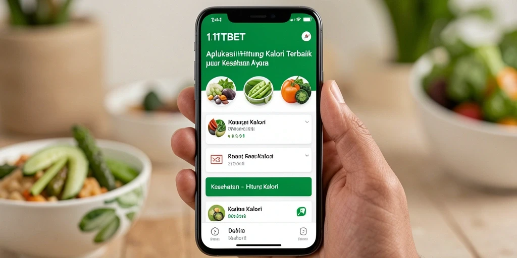 Antarmuka aplikas hitung kalori 11TBET yang user-friendly.