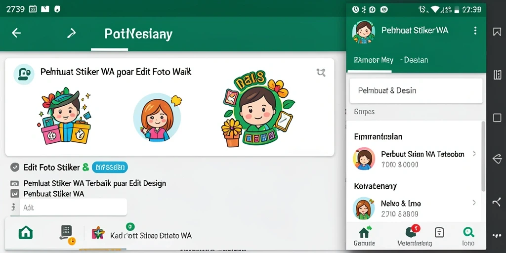 Tampilan antarmuka aplikasi Pembuat Stiker WA yang menarik dan mudah digunakan.