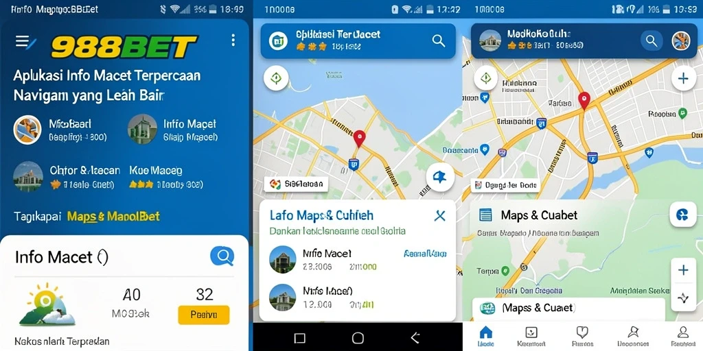 Antarmuka aplikasi 988BET menunjukkan informasi kemacetan secara real-time.