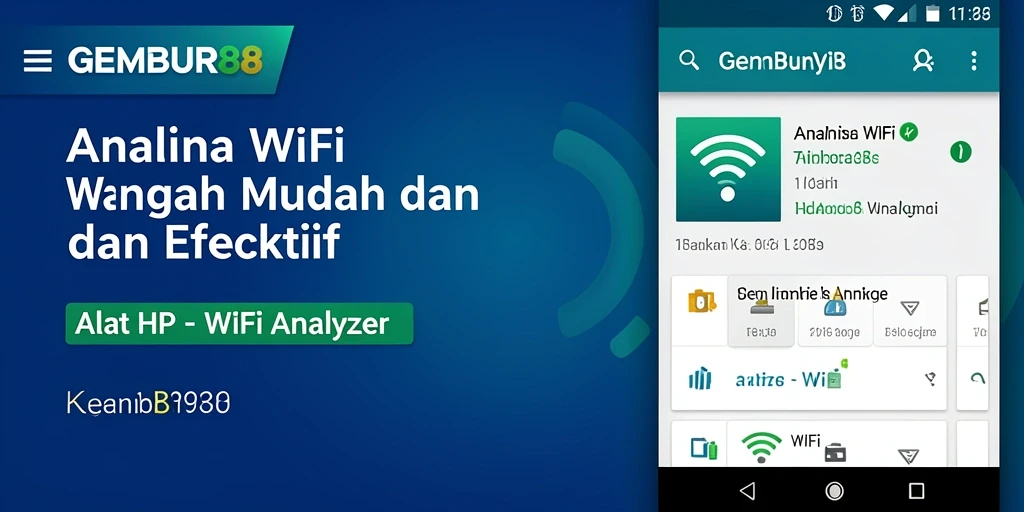 Antarmuka utama GEMBUR88 menampilkan analisis jaringan WiFi yang jelas.