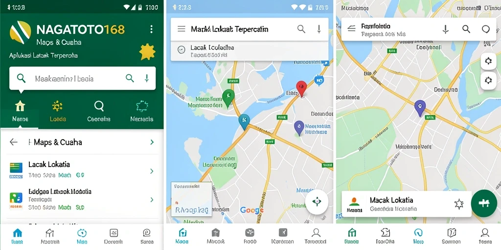 Tampilan antarmuka pengguna NAGATOTO168 dengan fitur Lacak Lokasi.