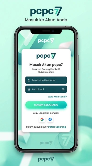 Tampilan halaman login pcpc7